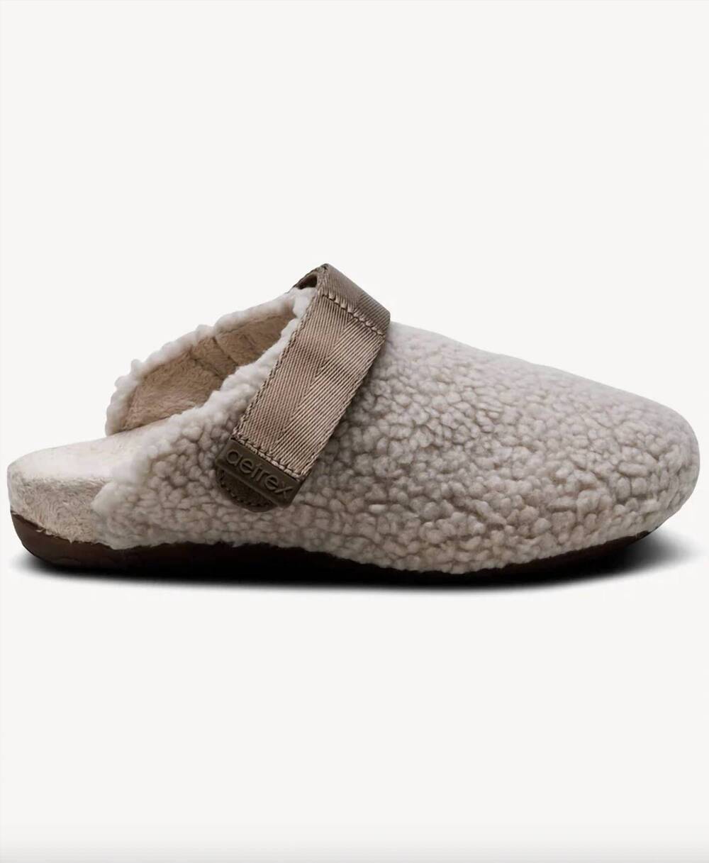NEW AETREX women's millie arch support slipper in oatmeal